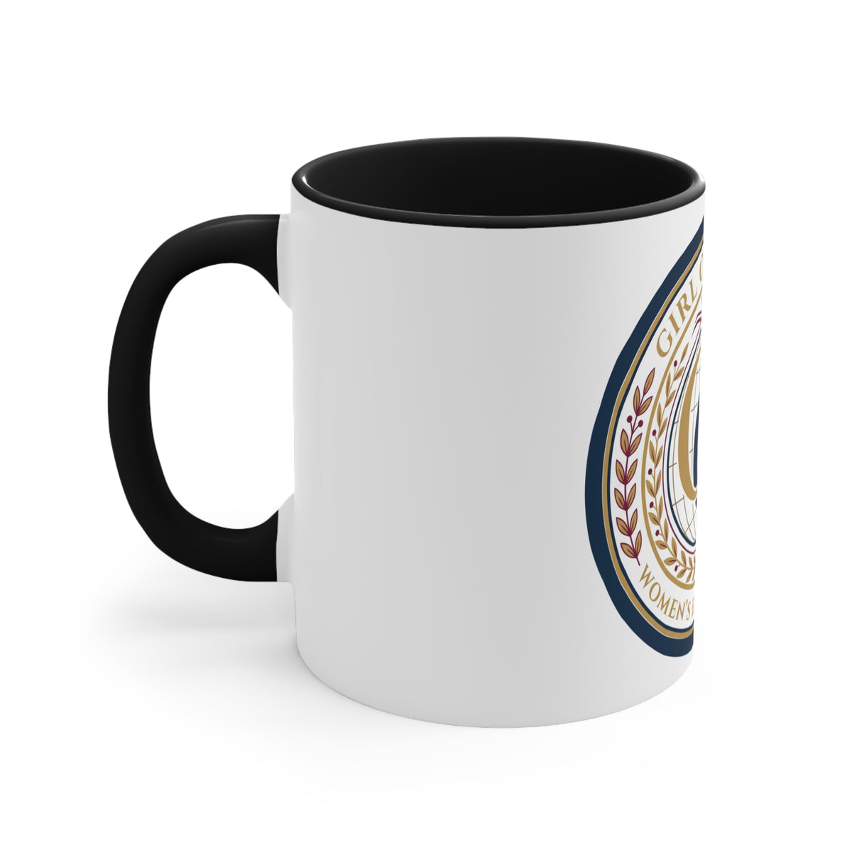 Girl Overdue Women’s Empowerment Accent Mug — Inspirational Pink-Trim Coffee Cup
