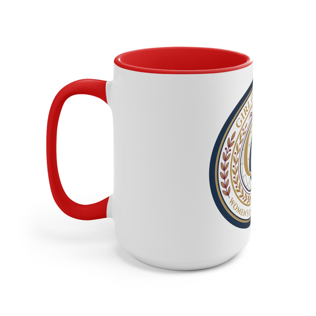 Girl Overdue Women’s Empowerment Accent Mug — Inspirational Pink-Trim Coffee Cup