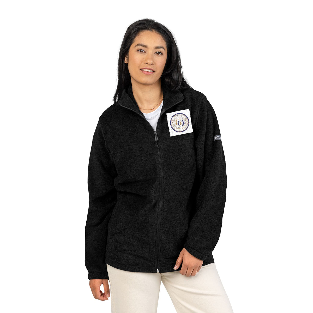 Embroidered Fleece Jacket — Nautical Compass Crest