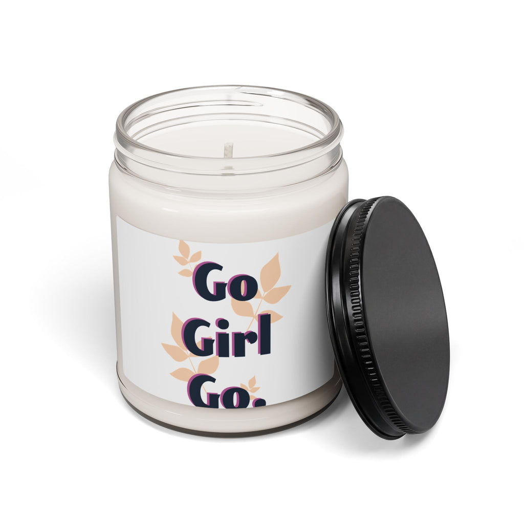 Motivational Soy Candle — "Go Girl Go" Scented 9oz Jar (Gift for Her, Encouragement)