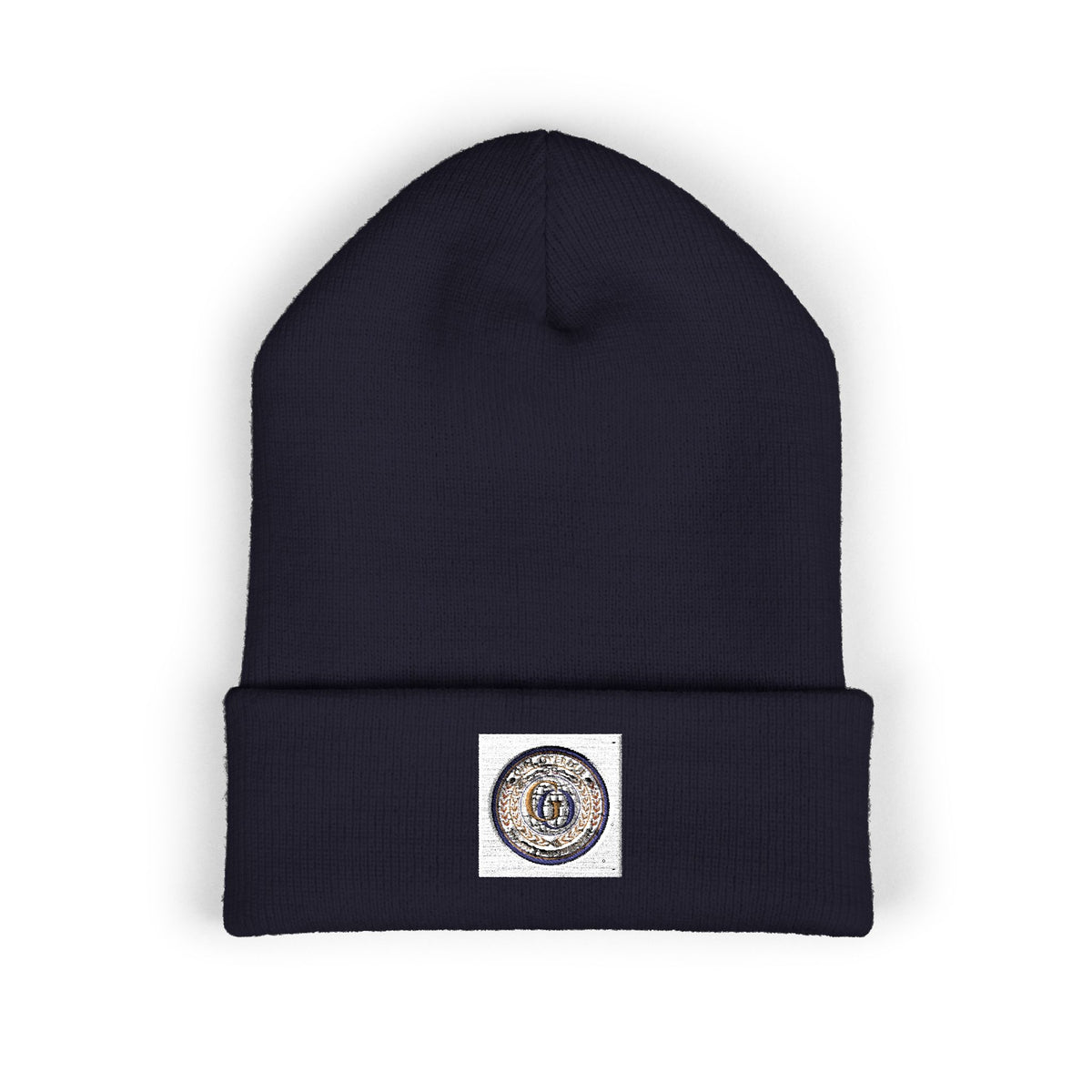 Embroidered Minimalist Circle Logo Cuffed Beanie