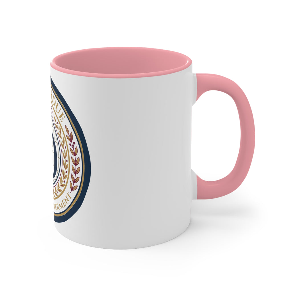 Girl Overdue Women’s Empowerment Accent Mug — Inspirational Pink-Trim Coffee Cup