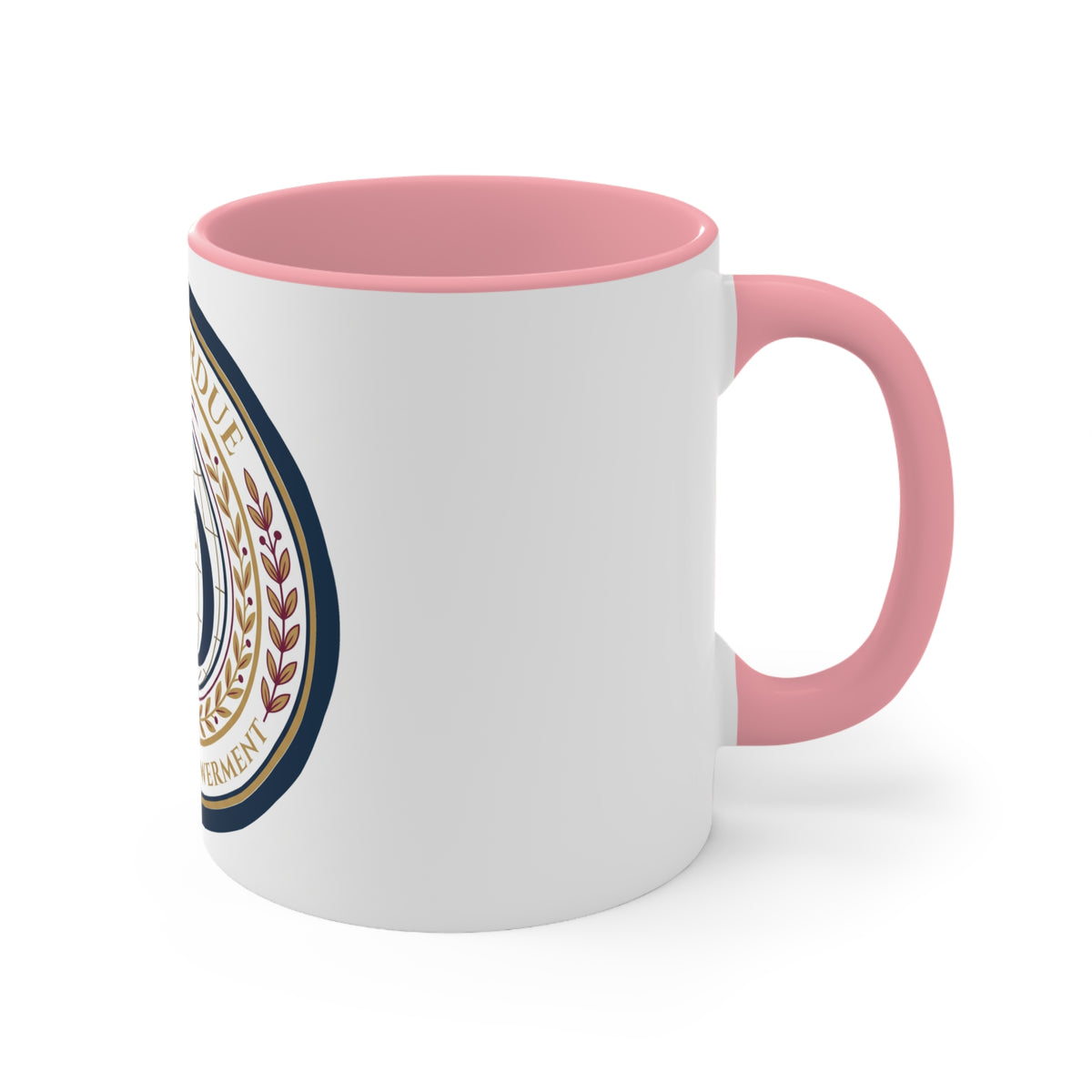 Girl Overdue Women’s Empowerment Accent Mug — Inspirational Pink-Trim Coffee Cup