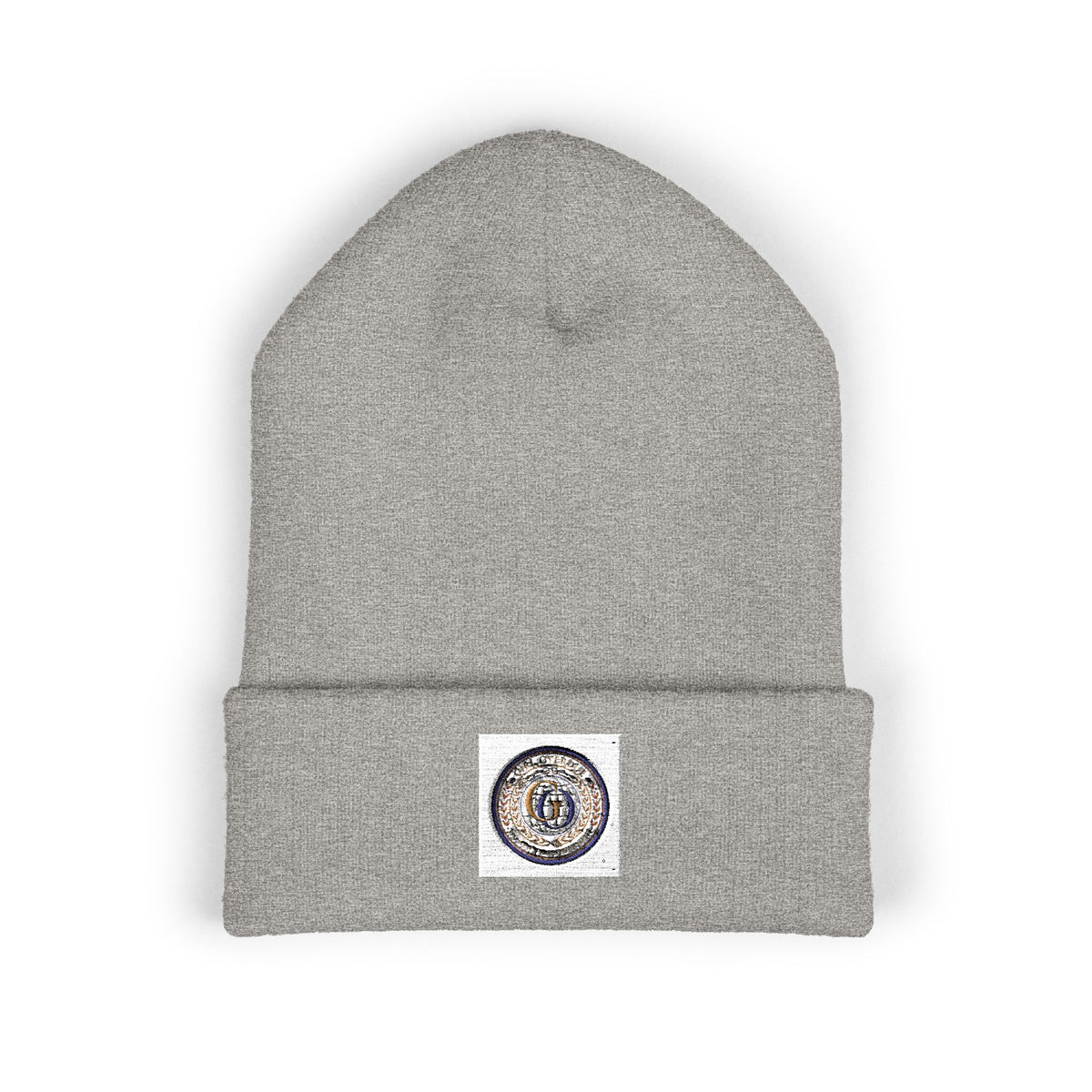 Embroidered Minimalist Circle Logo Cuffed Beanie