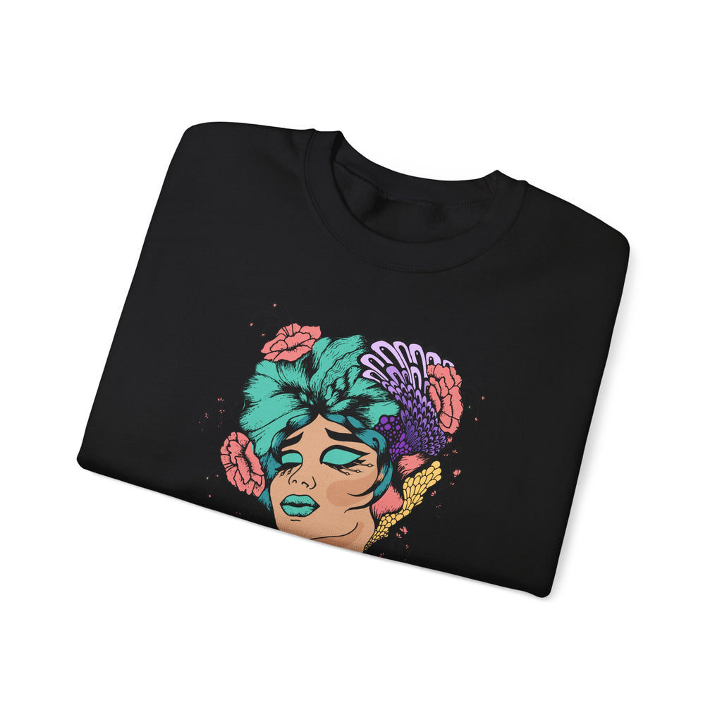 Surreal Floral Portrait Crewneck Sweatshirt
