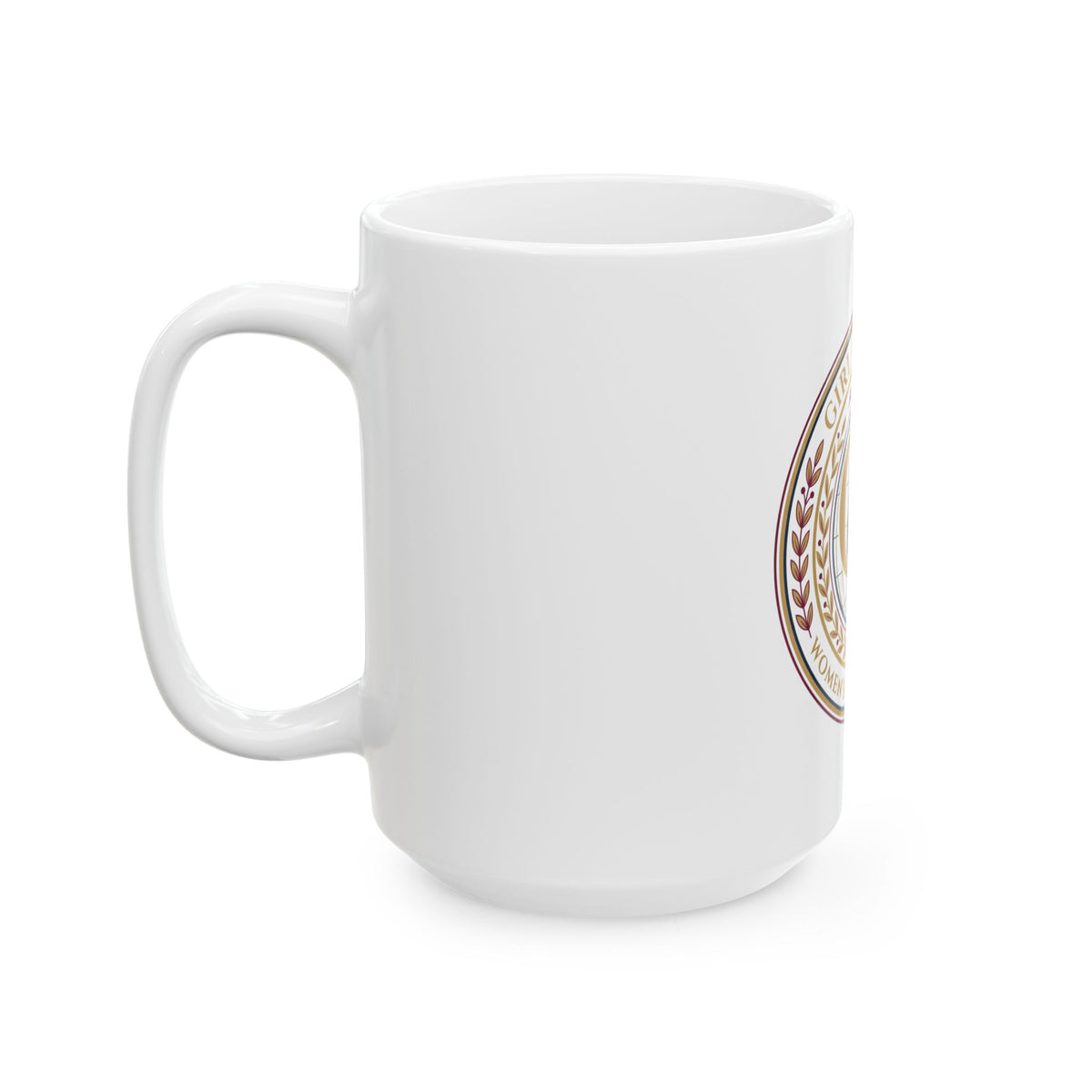 Ceramic Mug — "Girl Overdue" Women's Empowerment Emblem Coffee Mug (11oz/15oz)