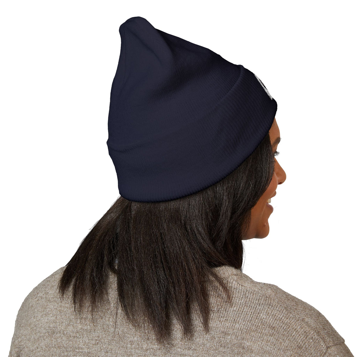 Embroidered Minimalist Circle Logo Cuffed Beanie