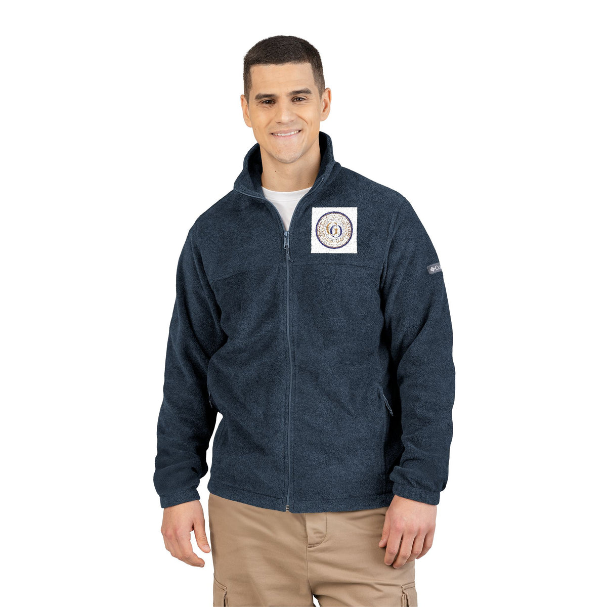 Embroidered Fleece Jacket — Nautical Compass Crest