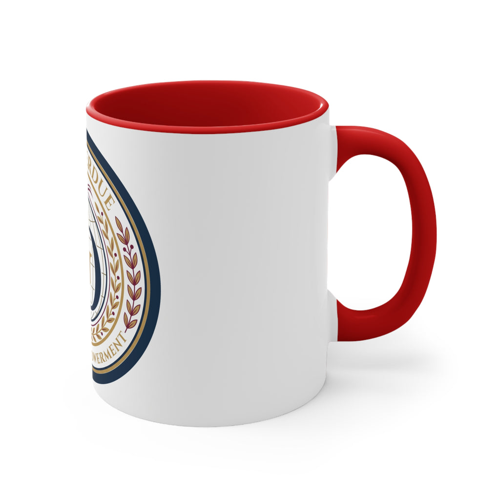 Girl Overdue Women’s Empowerment Accent Mug — Inspirational Pink-Trim Coffee Cup