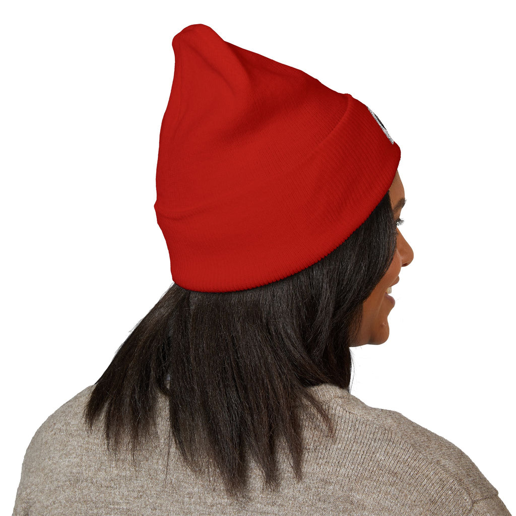 Embroidered Minimalist Circle Logo Cuffed Beanie