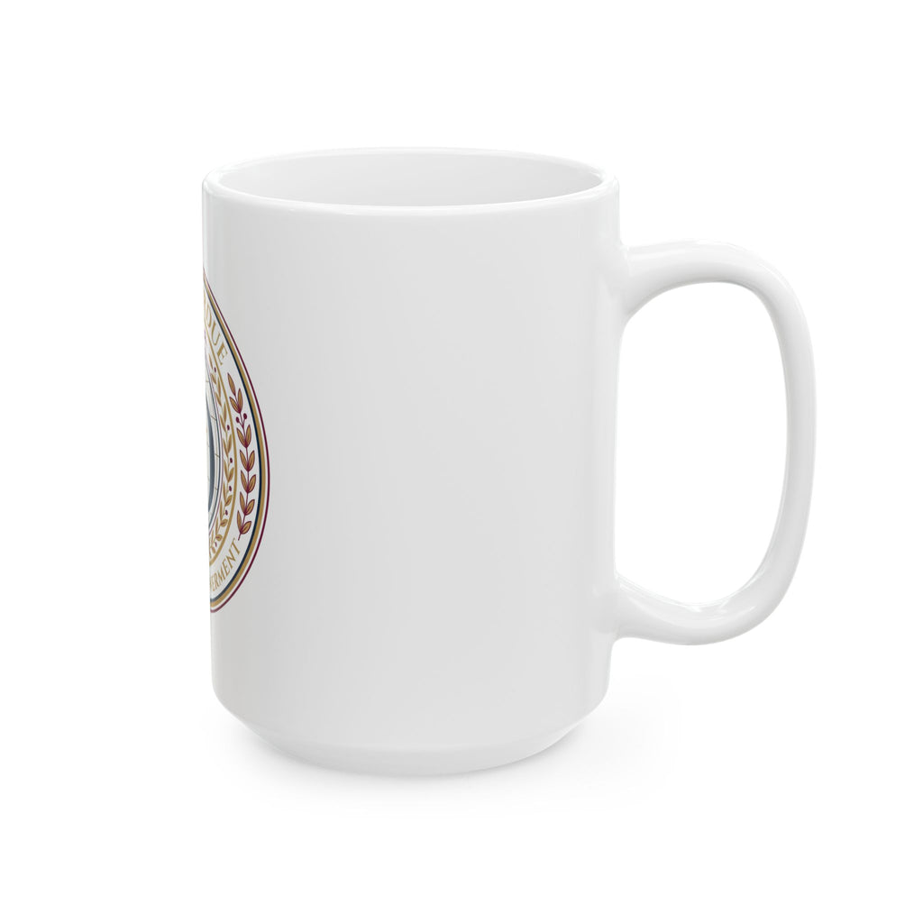 Ceramic Mug — "Girl Overdue" Women's Empowerment Emblem Coffee Mug (11oz/15oz)