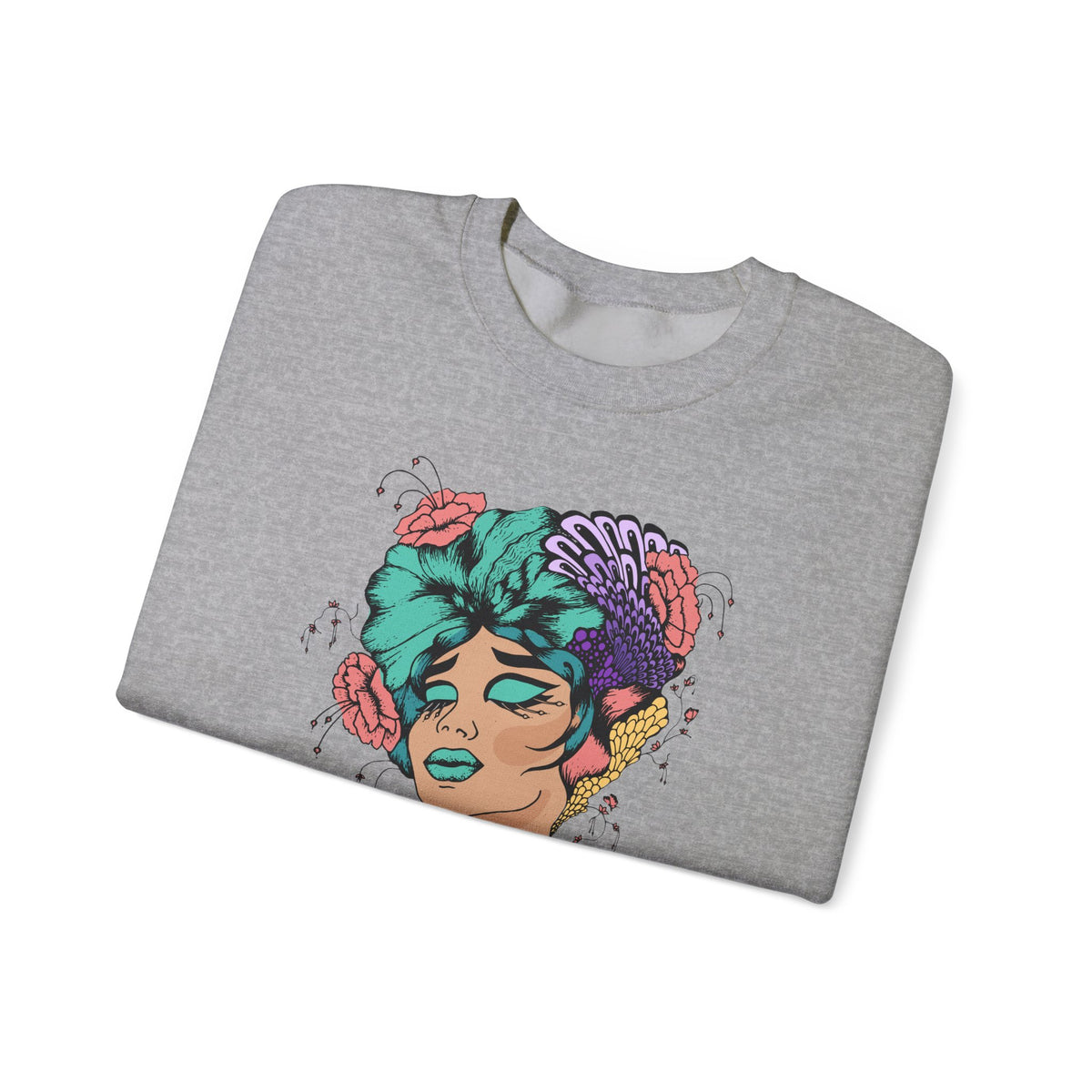 Surreal Floral Portrait Crewneck Sweatshirt
