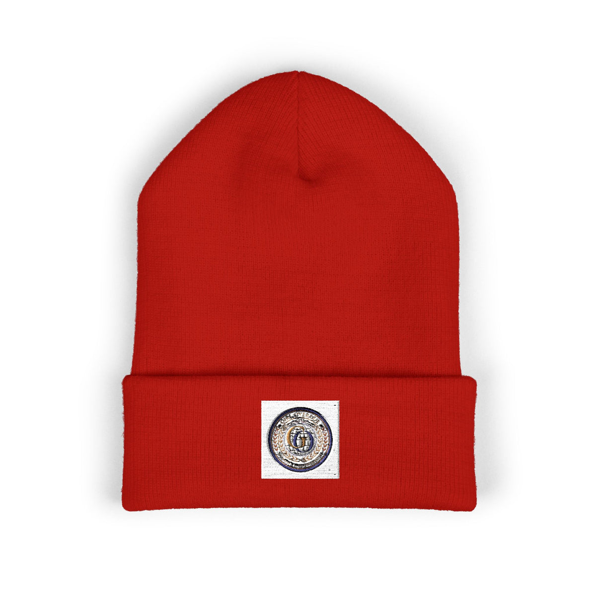 Embroidered Minimalist Circle Logo Cuffed Beanie