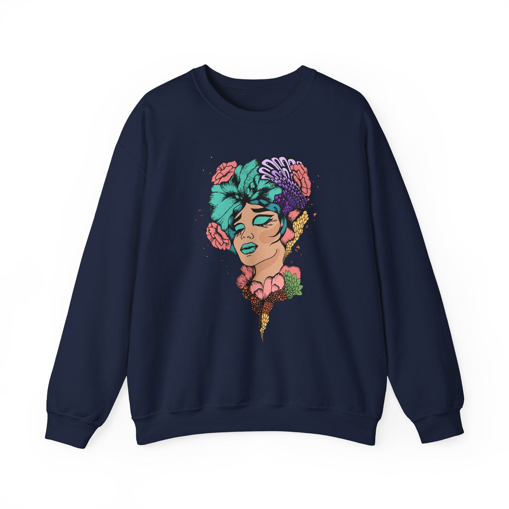 Surreal Floral Portrait Crewneck Sweatshirt