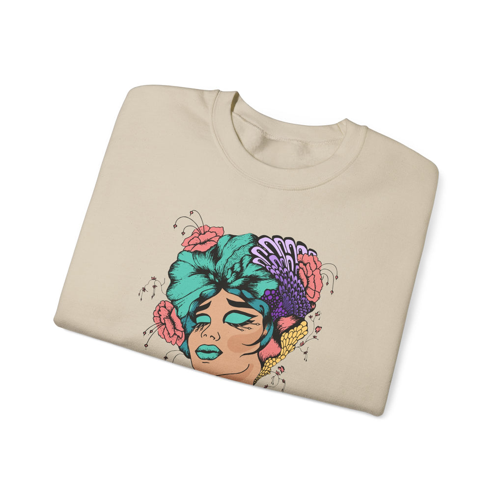Surreal Floral Portrait Crewneck Sweatshirt