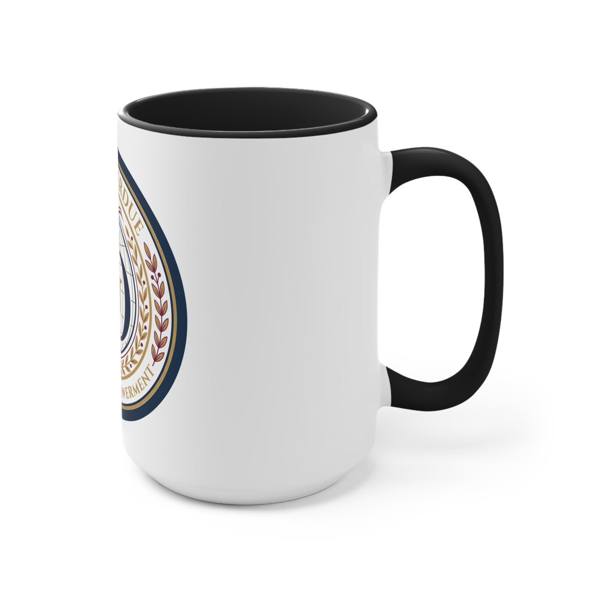 Girl Overdue Women’s Empowerment Accent Mug — Inspirational Pink-Trim Coffee Cup