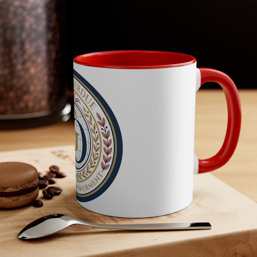Girl Overdue Women’s Empowerment Accent Mug — Inspirational Pink-Trim Coffee Cup