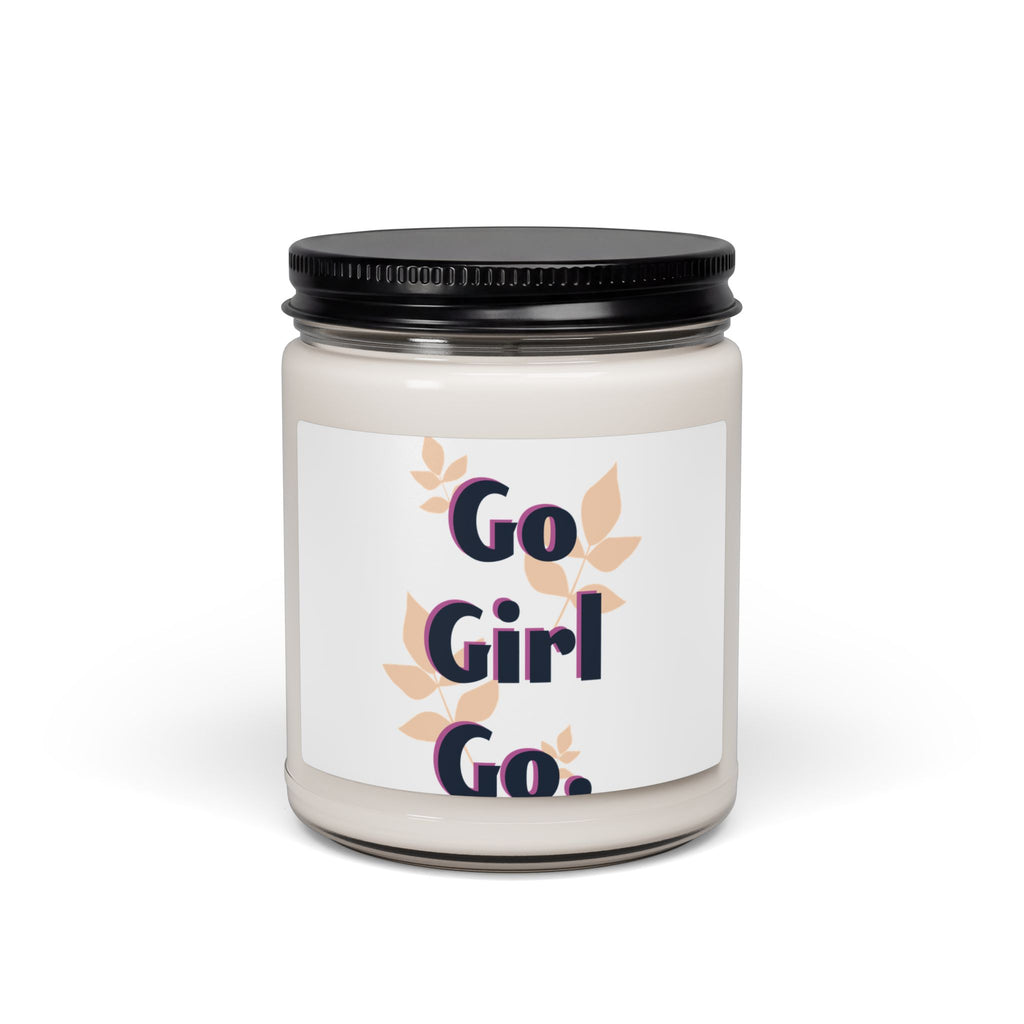 Motivational Soy Candle — "Go Girl Go" Scented 9oz Jar (Gift for Her, Encouragement)