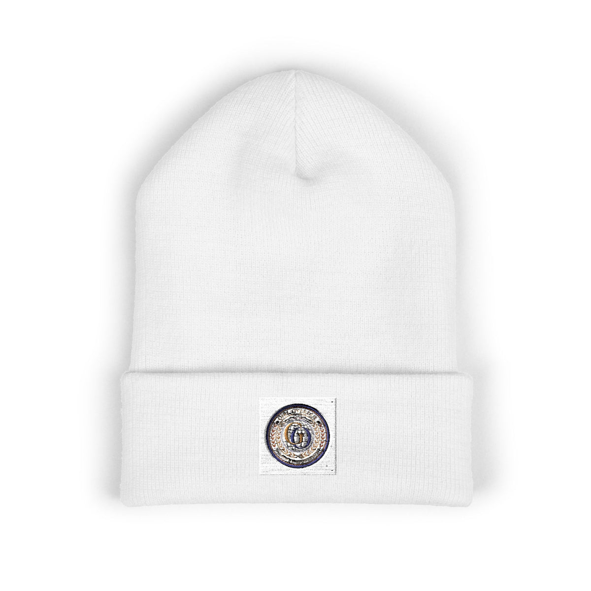 Embroidered Minimalist Circle Logo Cuffed Beanie