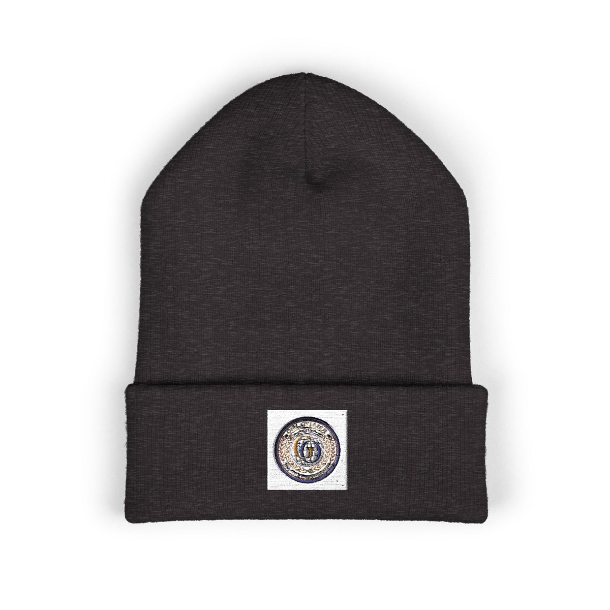 Embroidered Minimalist Circle Logo Cuffed Beanie