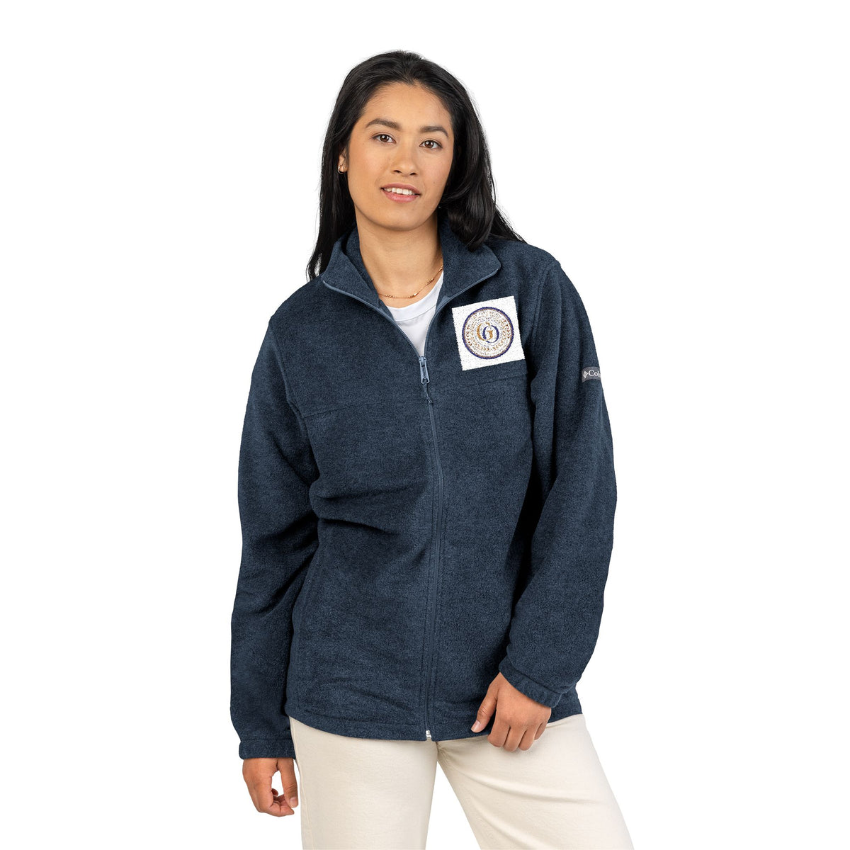 Embroidered Fleece Jacket — Nautical Compass Crest