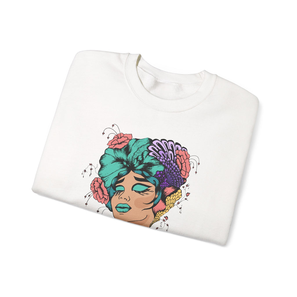 Surreal Floral Portrait Crewneck Sweatshirt