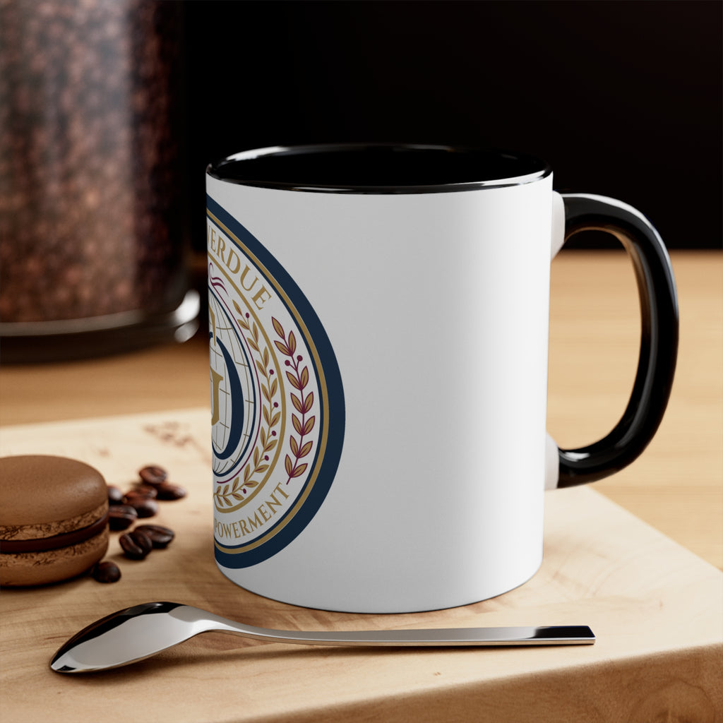 Girl Overdue Women’s Empowerment Accent Mug — Inspirational Pink-Trim Coffee Cup