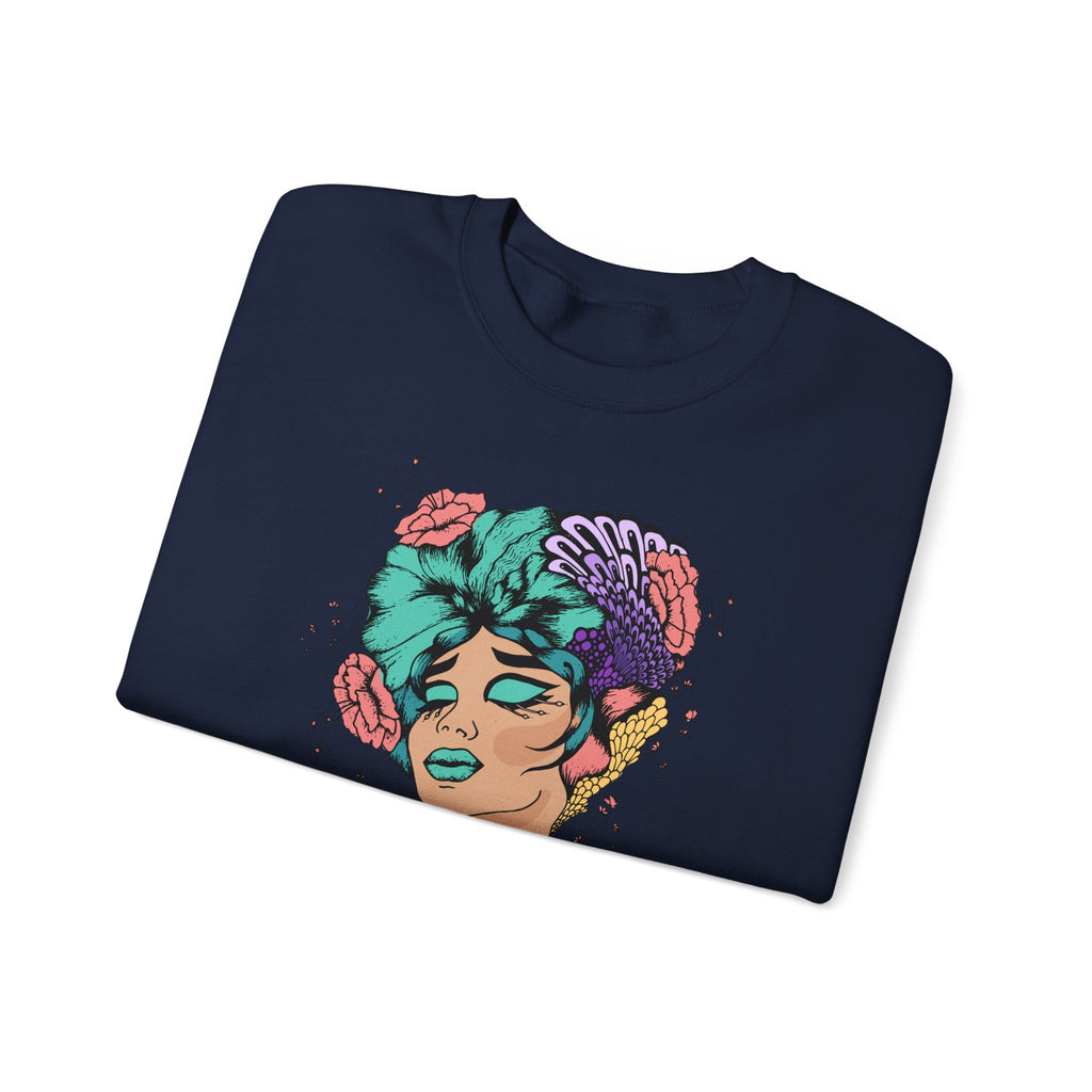 Surreal Floral Portrait Crewneck Sweatshirt
