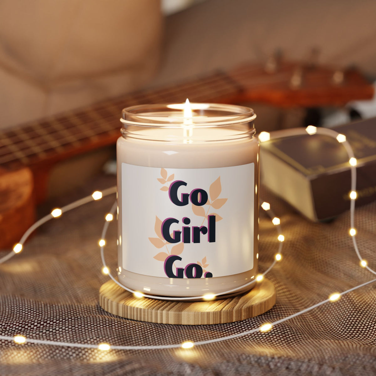 Motivational Soy Candle — "Go Girl Go" Scented 9oz Jar (Gift for Her, Encouragement)